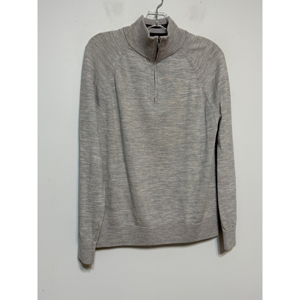 GAP Quiet Luxury Merino‎ Wool Quarter Zip Sweater Men Medium Normcore Minimalist - Picture 4 of 6